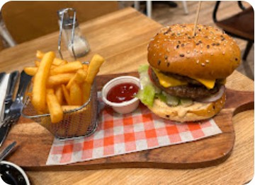 Burger and fries