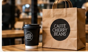 Coffee and takeaway bag